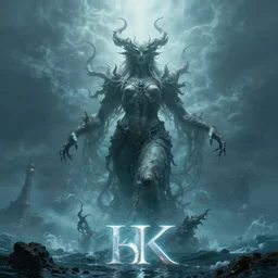 eldritch god rising out of the ocean, 8k, detailed