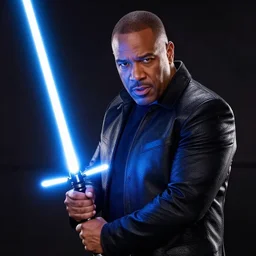 steve harvey holding lightsaber, beautiful dynamic lighting, cinematic, extremely high detail, photo realistic, cinematic lighting, 8 k