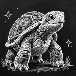a turtle monster ,monster teeth, chalk digital art, fantasy, magic, trending on artstation, ultra detailed, professional illustration by Basil Gogos