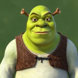 realistic portrait of shrek, 4 k, trending on artstation, 3 d render
