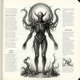 a textbook diagram of an anatomy of eldritch horror