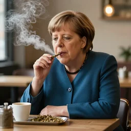 angela merkel smoke weed in a coffee shop