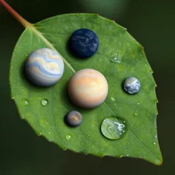 planets as dew drops on a single leaf