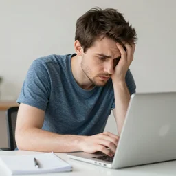 this man is addicted to his laptop