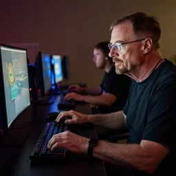 walter white playing on a gaming computer