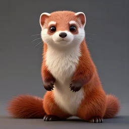 redblack stoat male furry _ fursona, photorealistism animal anthropomorphism, mustelid furry character
