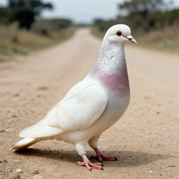vintage photography of a giant pigeon, on a dirt road in south america, image by werner herzog, tarkovsky