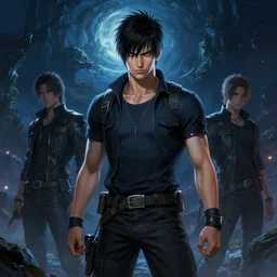 a man from final fantasy live action, movie still of one punch man, evocative, mystical night, sharp focus, very very very very detailed, award winning, masterpiece digital painting by greg rutkowski, alex grey, marc adamus, beautiful dramatic lighting, artstation, 4 k wallpaper, style by peter deligdisch, peterdraws