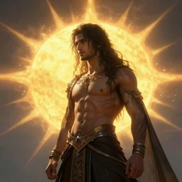 icarus and sun, hyperrealistic