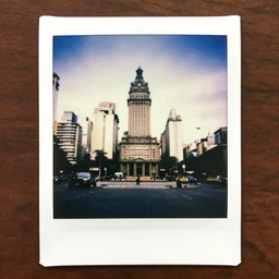 a polaroid of the city of Buenos aires in the year 3,512