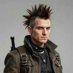 a high quality portrait photo of a future punk explorer, by moebius and geof darrow, photorealistic, 8 k, artstation