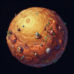 isometric view of a colony on a lava planet, from a game made in 1998