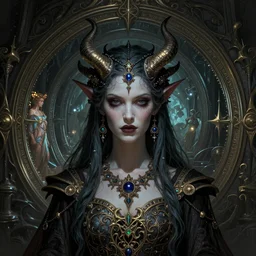 hyper realistic portrait of a Necronomicon demon character in a hell portal in a film, art by artery and Greg Rutkowski and alphonse mucha, sci-fi, fantasy, intricate, ornate, very very beautiful, elegant, highly detailed, digital painting, artstation, concept art, smooth, sharp focus, illustration