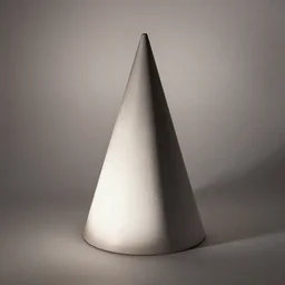 a cone facing sideways with light coming out of the bottom
