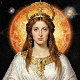 portrait of the powerful empress of the solar system in the style of william blake. glowing, ornate and intricate linework, sharp focus, depth of field, stunning, dynamic lighting, ultrafine and hyperdetailed.