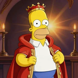 homer simpsons posing as the king of the world by greg rutkowski