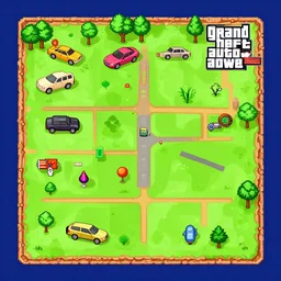 a grand theft auto five map, snes style
