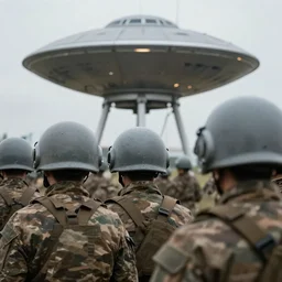 soldiers wearing ufo helmets,