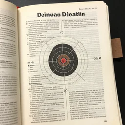 photo of a latin dictionary used as target in a shooting gallery