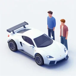 isometric retro futuristic car ad by tyler edlin and petros afshar and christopher balaskas and marius borgeaud and kiliain eng, atomic age maximalist, art nouveau, well proportioned, highly detailed