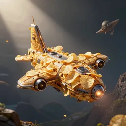spaceship made of potato chips