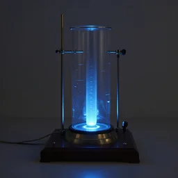 physics apparatus, blue glow, by jean - baptiste monge