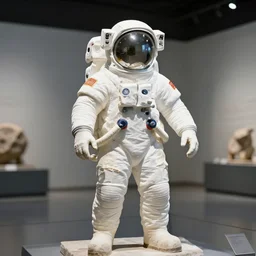 astronaut statue in an archeology museum, hd, 4 k