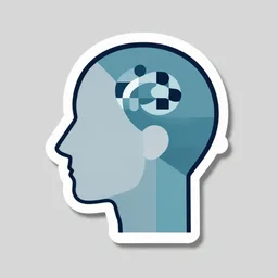 sticker art for a research lab, psychology, mind wandering, minimalism, vector art, brand mark, logo concept design, geometric, flat, limited palette, 9 9 designs, tatsuro kiuchi, victo ngai, kilian eng, hiroshi nagai