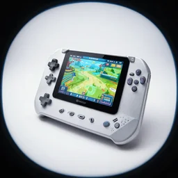 if apple designed a game console, product photo, high octane render, fisheye lens, single product