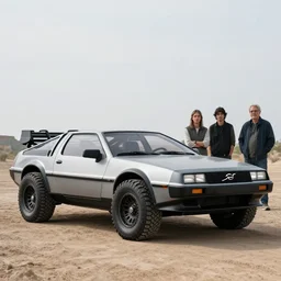 wide view shot of a new car for 2 0 3 2 with offroad tires installed. style by petros afshar, christopher balaskas, goro fujita, and rolf armstrong. car design by delorean and volvo.