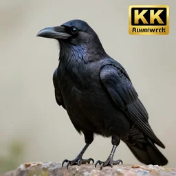 raven bird!, realistic, 8 k, extremely detailed, cgi, trending on artstation, hyper - realistic render, 4 k hd wallpaper, premium prints available, octane render, award winning, by greg rutkowski