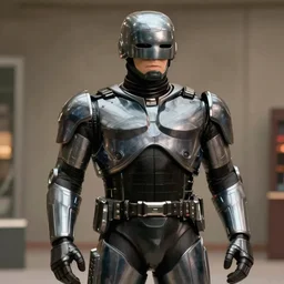 jack black as robocop, movie still, 8 k