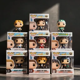 pile of funko pop figurines in boxes