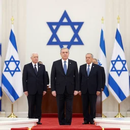 a picture from the inauguration ceremony of a government in israel that lasts 4 years