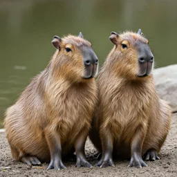 two long haired capybara