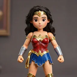 steve buscemi dressed as wonder woman as a highly detailed stop motion puppet, in the style of laika studios ’ s paranorman, coraline, kubo and the two strings shot in the style