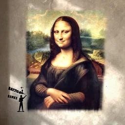 Banksy stencil art on Mona Lisa