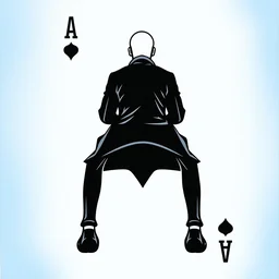 playing card back, rider back, square, blue, symmetrical