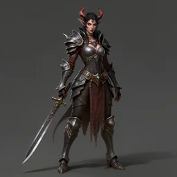 a detailed full body portrait of an demon woman in body armor, diablo 4 lilith, a beautiful face, by dorian cleavenger, by greg rutkowski, by wlop, by astri lohne, by zdzisław beksinski, by bastien lecouffe - deharme, trending on artstation