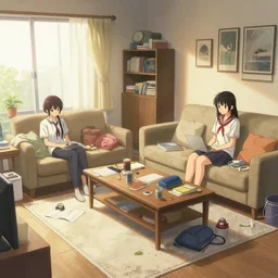 a messy living room in the style of yoshii chie and hikari shimoda and martine johanna, highly detailed, photo - realistic