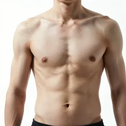 closeup of a thin, athletic physique man's body in abstract, thick flowing dramatic brush strokes, strong wind, white background, matte colors, impressionist, extreme motion, trending on artstation