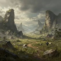 post apocalyptic landscape, wallpaper, artstation, digital painting, hd, high detailed