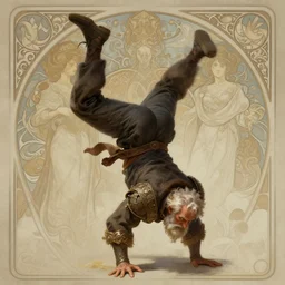 old man doing a cartwheel, deep focus, d & d, fantasy, intricate, elegant, highly detailed, digital painting, artstation, concept art, matte, sharp focus, illustration, hearthstone, art by artgerm and greg rutkowski and alphonse mucha