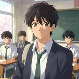 boy's love anime high school classroom scene spring setting, expert high detail concept art, popular character design, perfect proportions fine - face, realistic shaded lighting poster ilya kuvshinov, katsuhiro, jeremy lipkin and michael germash, makoto shinkai, loish and clamp style, trending on art station, best selling artist
