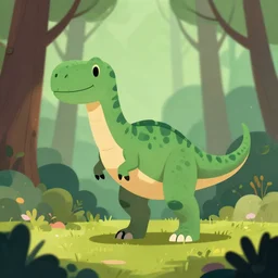an illustration of a dinosaur k 0. 0 4 1 in the woods, trending on artstation, central composition, very cartoon, shape focus, high detailed, by anton fadeev