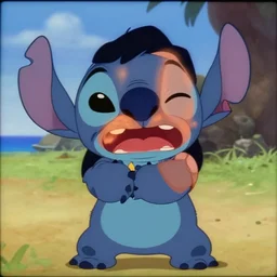 stitch expressively crying from lilo and stitch in a tv commercial from 1 9 7 3, gopro photolens commercial vhs bad quality