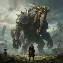 highly detailed elden ring portrait photo of a huge mûmakil-torterra in a scenic dystopian environment, hyperrealistic Illustration by william didier-pouget and chris rahn