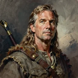 jeb bush as a barbarian, drawn by frank frazetta