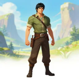 asian with medium black hair man looks belly point of view, dndbeyond, bright, colourful, realistic, dnd character portrait, full body, pathfinder, pinterest, art by ralph horsley, dnd, rpg, lotr game design fanart by concept art, behance hd, artstation, deviantart, hdr render in unreal engine 5