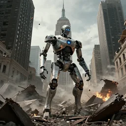 new york city of year 2 0 4 0 in ruins after the robot uprising